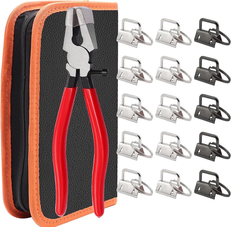 weideer 15 Set Key Fob Hardware with Plier Tools Bag Wristlet Key Fobs/Lanyards/Chains - Image 1